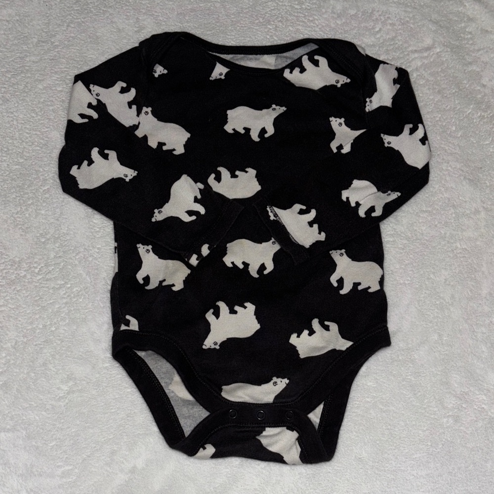 (3 for$10$ old navy Black and White Bear Print Bodysuit
